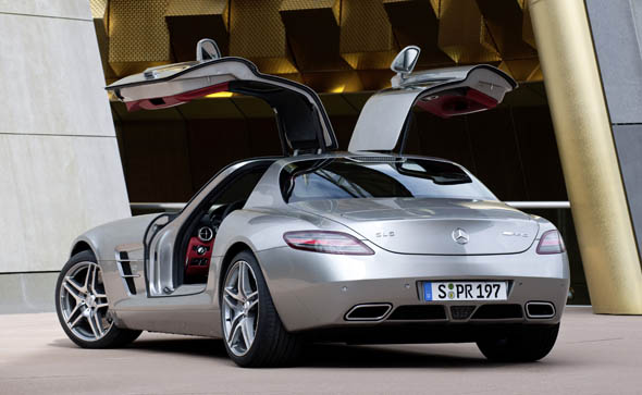 SLS Silver Doors Up Rear