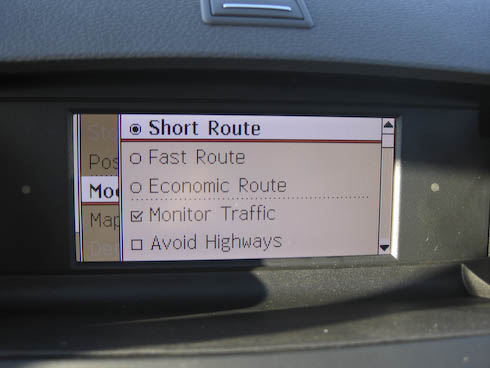 Mercedes UMI interface Live Traffic
